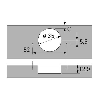 Zawias Sensys 8661 nakładany do drzwi 32mm bez automatyki zamykania 2
