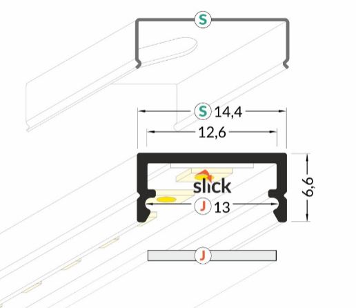 TM-profil LED Begton srebrny anodowany, klosz mleczny, 2000mm