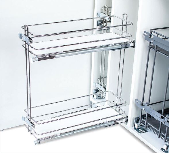 Kosz Cargo FGV Mini 20 – Prawe, Silent System, Chrom/Białe dno, Okrągły, FGV, 332D01CBXBEK