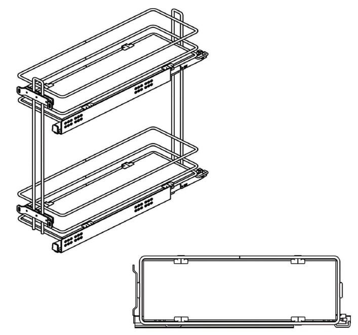 Kosz Cargo FGV Mini 20 – Prawe, Silent System, Chrom/Białe dno, Okrągły, FGV, 332D01CBXBEK